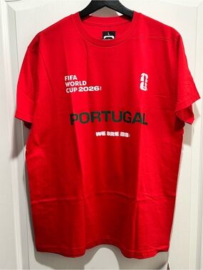FIFA World Cup 2026 Authentic Portugal Red T-Shirt, Size Large - NWT